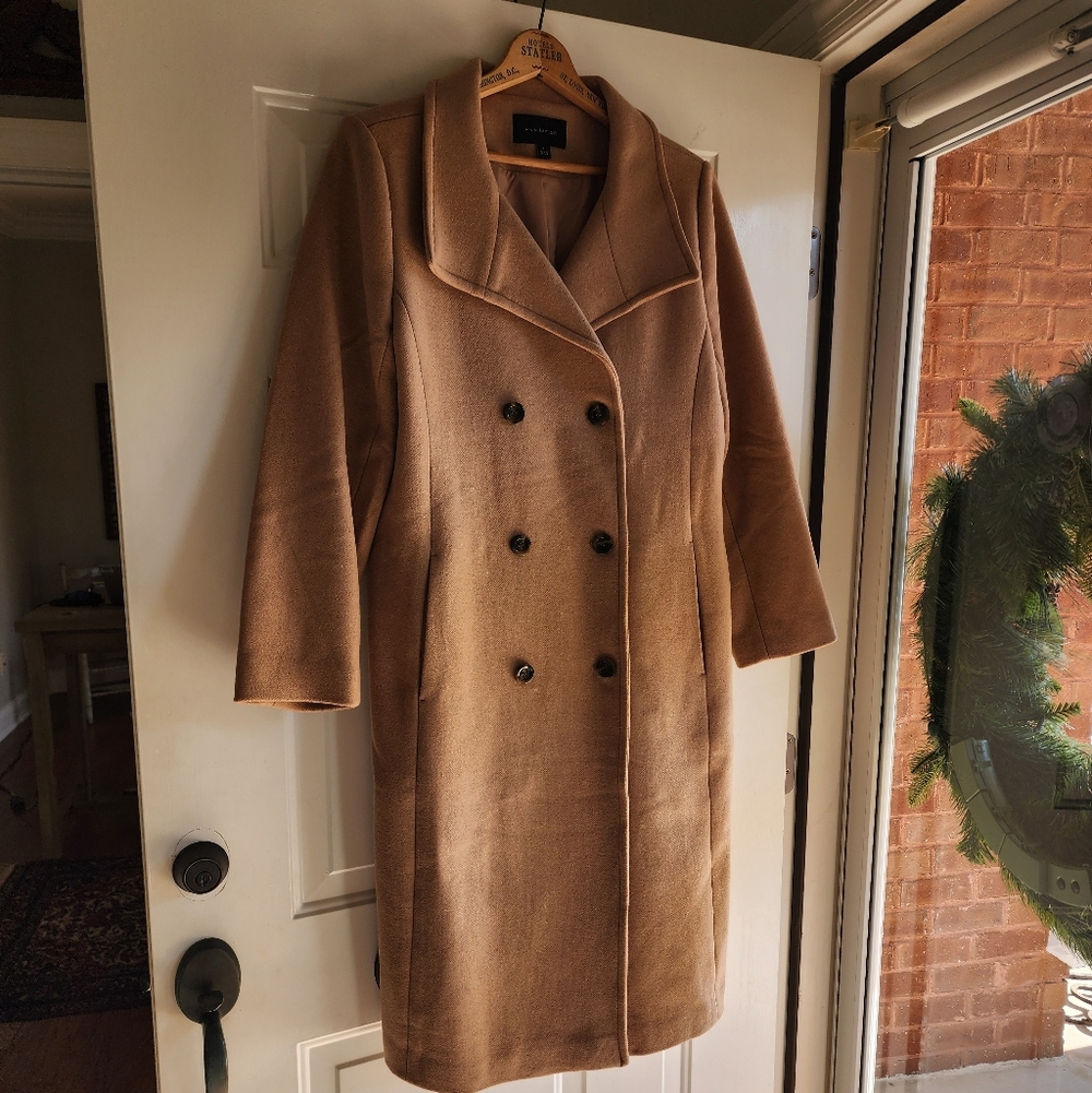 Ann Taylor Belted Wool/poly Trench Coat